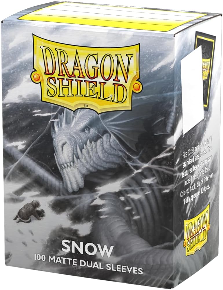Dragon Shield | Matte Dual Standard Size Card Sleeves | 100 CT - Smooth & Tough Premium TCG Sleeves - Compatible with Pokemon, Flesh & Blood, One Piece & Magic The Gathering | Snow