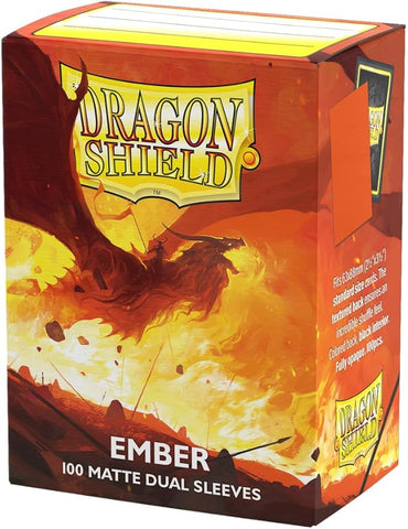 Dragon Shield | Matte Dual Standard Size Card Sleeves | 100 CT - Smooth & Tough Premium TCG Sleeves - Compatible with Pokemon, Flesh & Blood, One Piece & Magic The Gathering | Ember