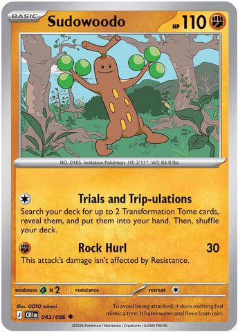 Sudowoodo (043/086) [Mega Evolution: Chaos Rising]