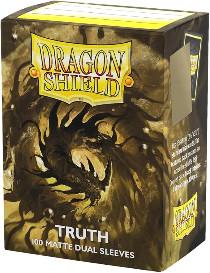 Dragon Shield Dual Sleeves – Matte Truth (Gold) 100 CT – Card Sleeves - Smooth & Tough - Compatible with Pokémon, Magic The Gathering Cards & Digimon MTG TCG OCG & Hockey Cards
