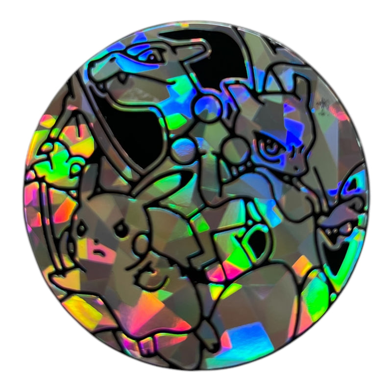 Pikachu Charizard Mewtwo Cracked Iced Holo Silver Black Pokemon Jumbo Coin LP