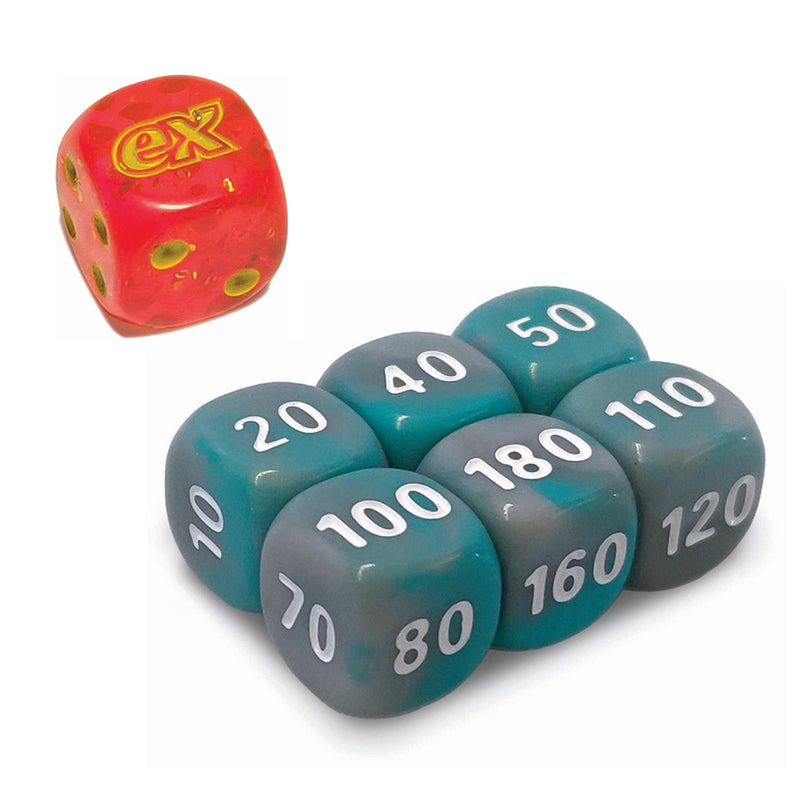 Dice Collection: Scarlet & Violet Red Speckled w/ Grey & Turquoise (small) Dice