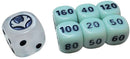 Dice Collection: SWSH Silver Tempest White w/ Blue & Pale Blue (small) Dice