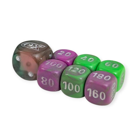 Dice Collection: Shrouded Fable Pokemon Collectible Damage Dice: Purple and Green
