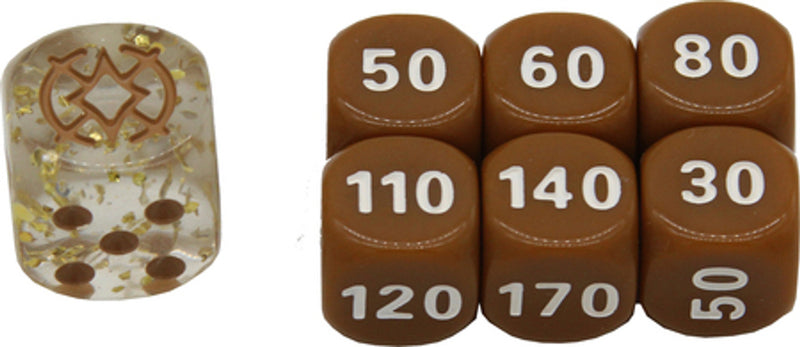 Dice Collection:SWSH Brilliant Stars Clear w/ Gold & Brown (Small) Dice