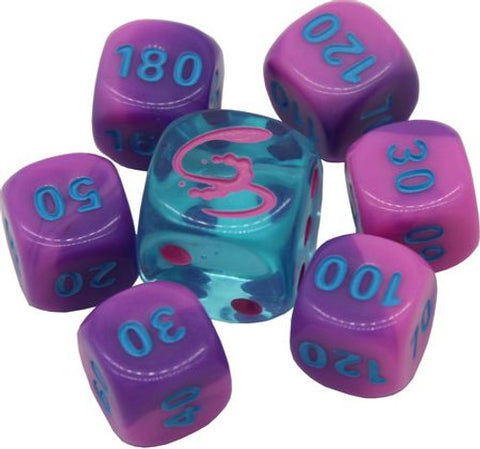 Dice Collection: SWSH Fusion Strike Cyan w/ Pink & Purple (small) Dice