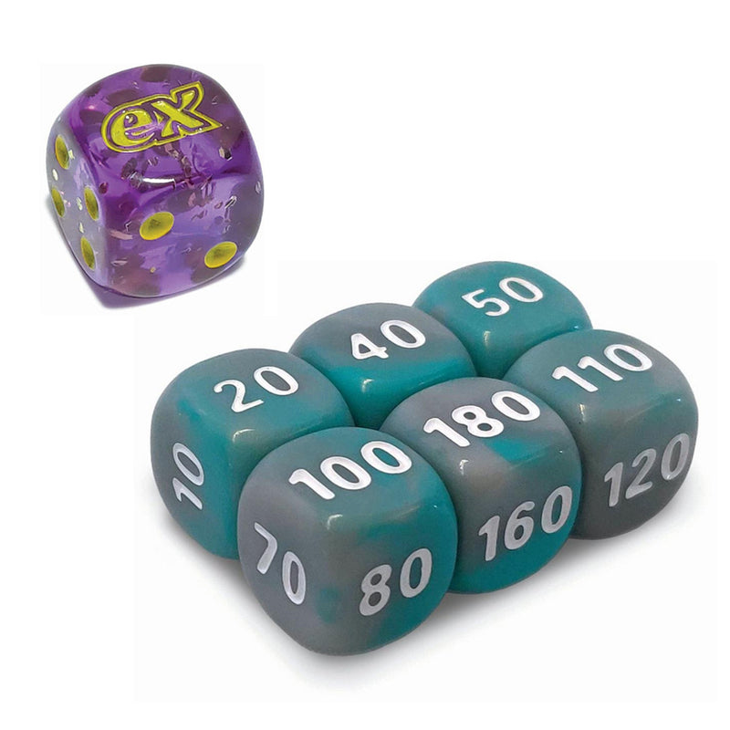 Dice Collection:Scarlet & Violet Purple Speckled w/ Grey & Turquoise (small) Dice