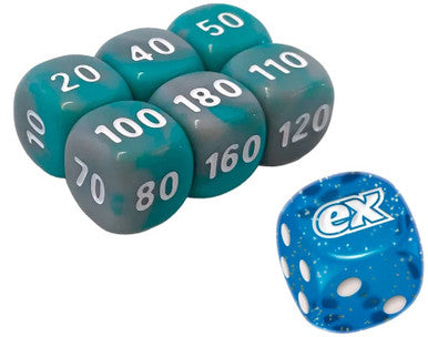 Dice Collection: SV Stellar Crown Blue Sparkle Die w/ Light Blue (small) Dice