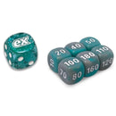 Dice Collection: SV Twilight Masquerade Blue Sparkle Die w/ Grey & Turquoise (small) Dice